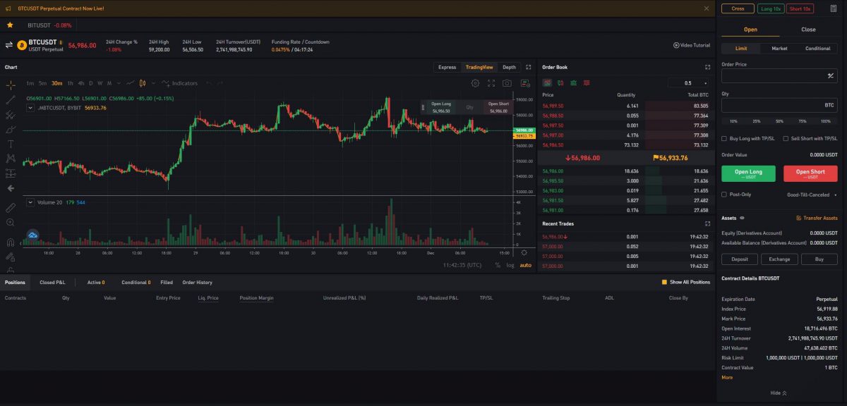 bybit trading interface